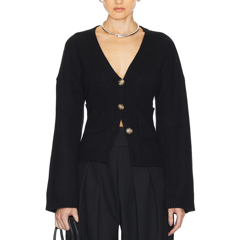 Helsa Black V-Neck Cardigan